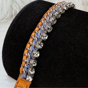 Henri Bendel Tan Leather Strap with Metal Accents adjustable bracelet